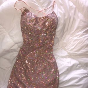 Pink shimmering cocktail or homecoming dress
